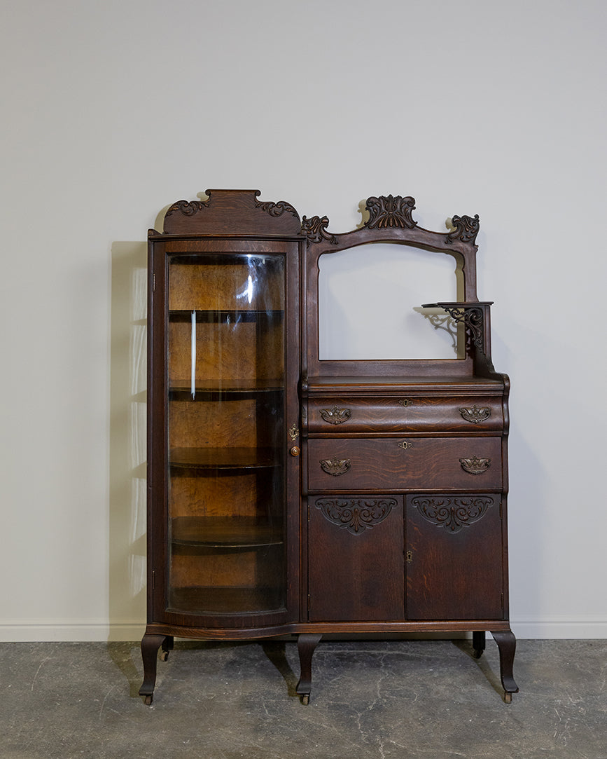 Victorian Curved Glass Cabinet