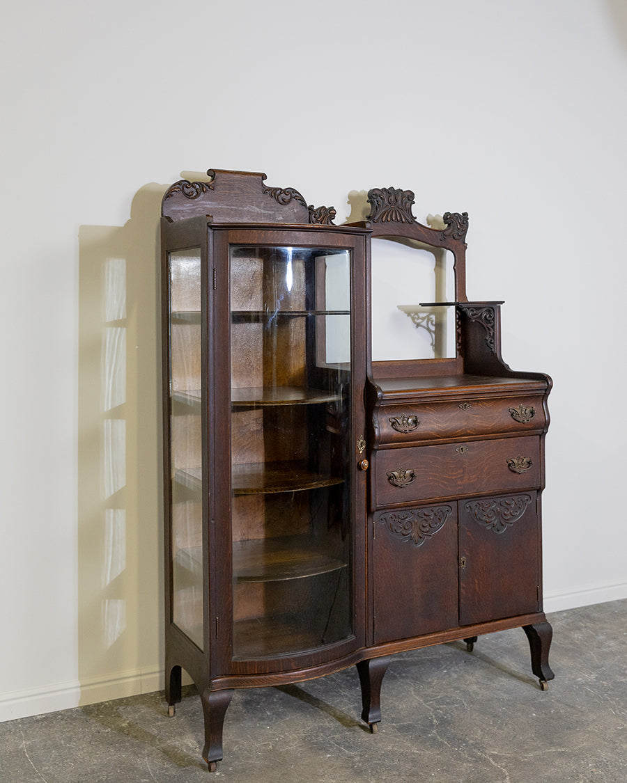 Victorian Curved Glass Cabinet