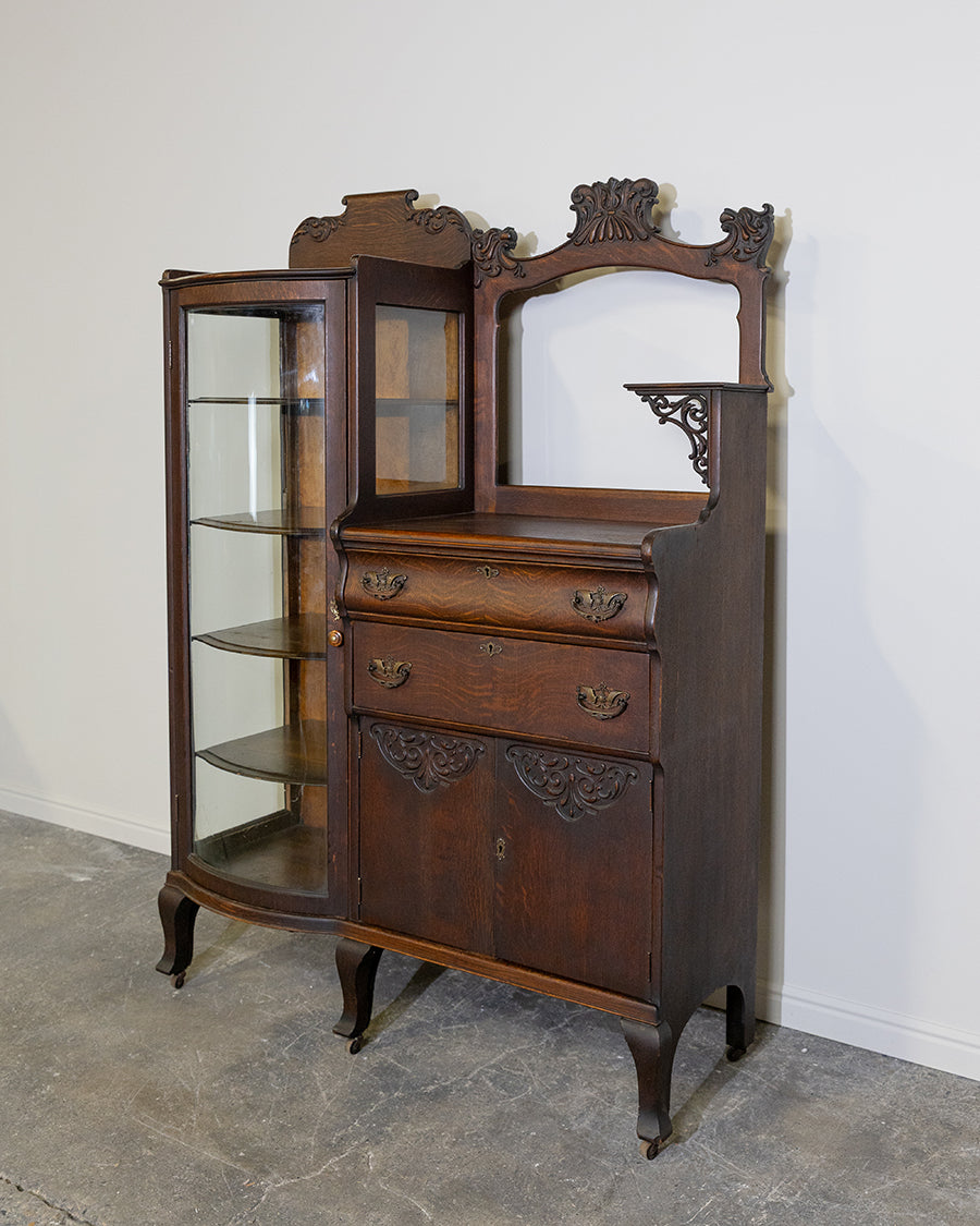 Victorian Curved Glass Cabinet