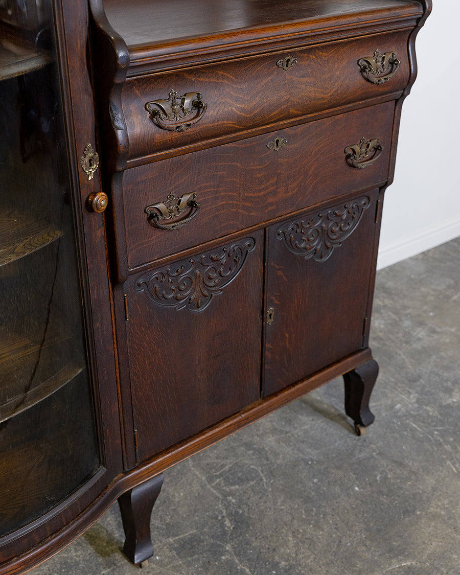 Victorian Curved Glass Cabinet