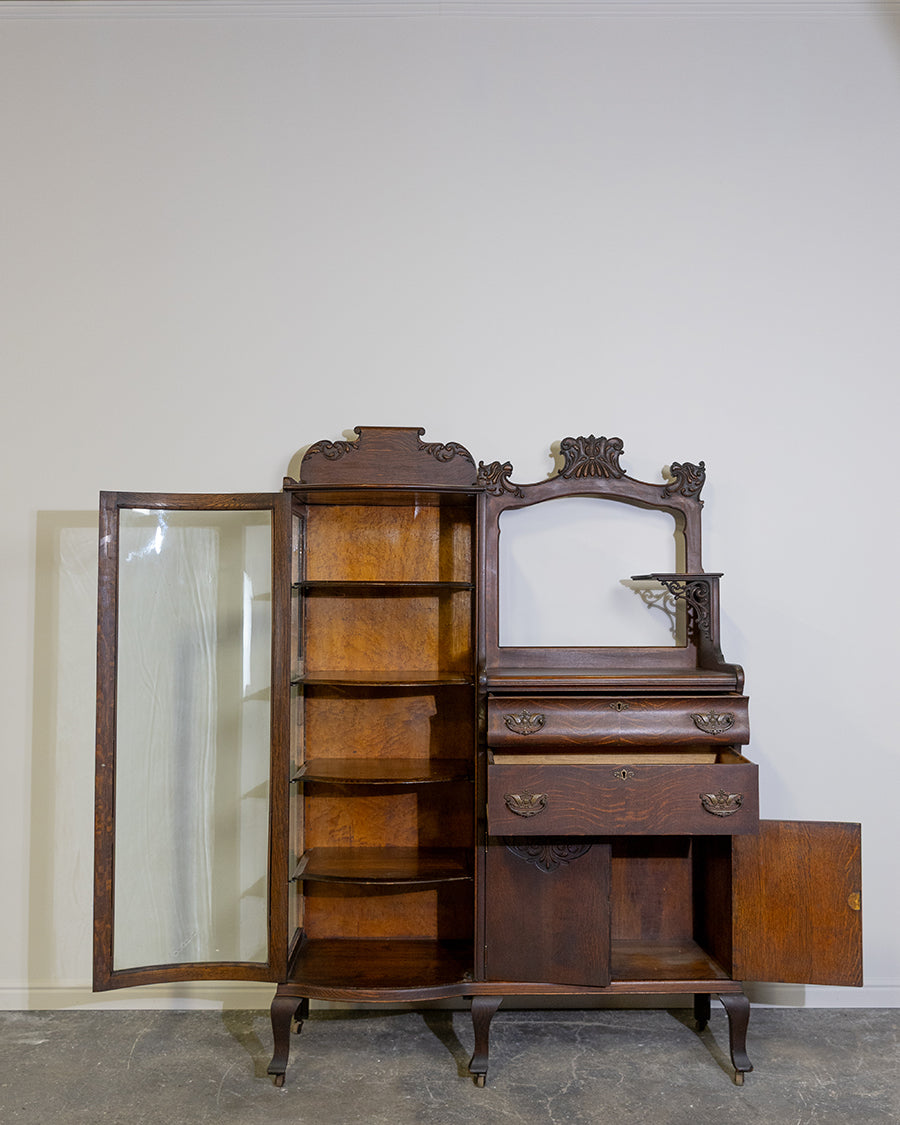 Victorian Curved Glass Cabinet