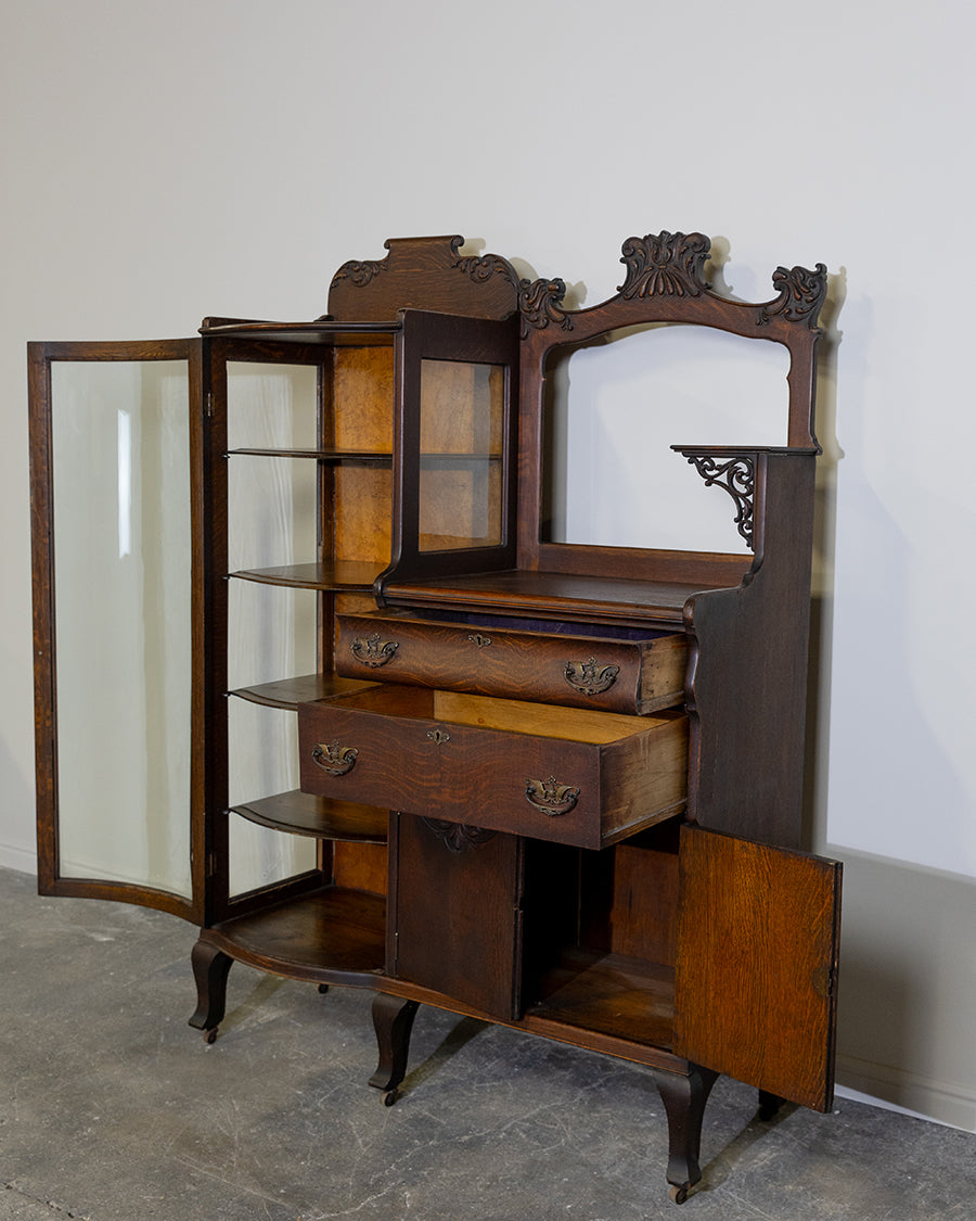 Victorian Curved Glass Cabinet