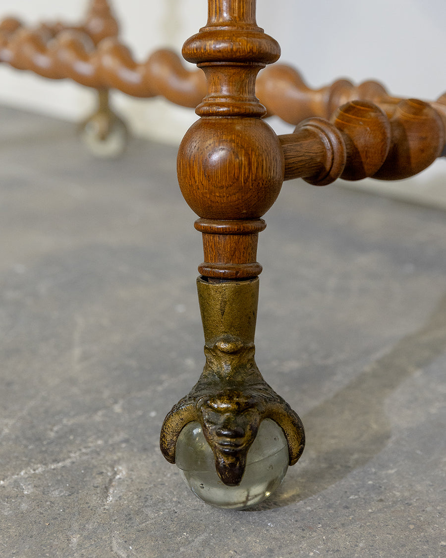 Antique French Louis Oak Barley Table