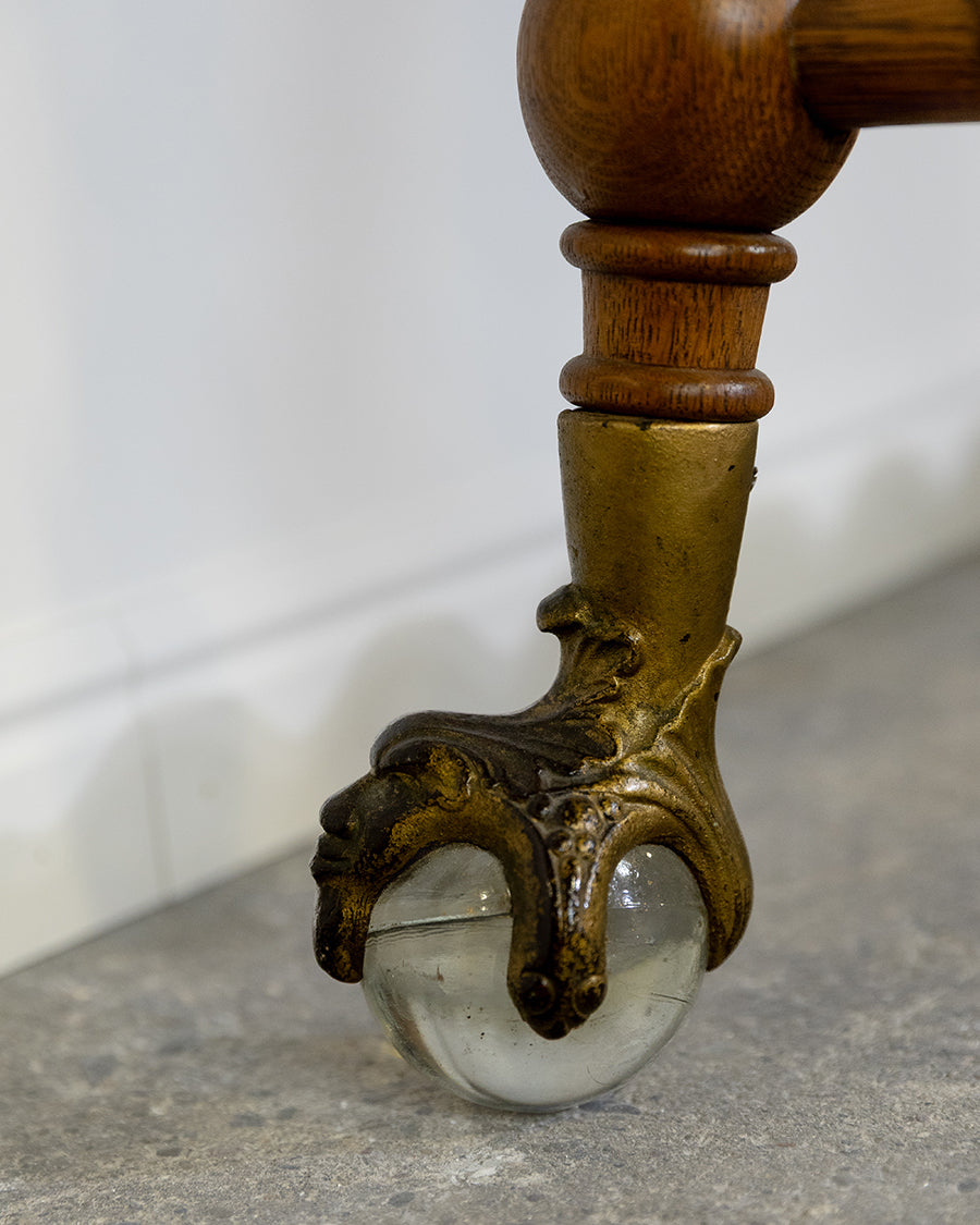 Antique French Louis Oak Barley Table