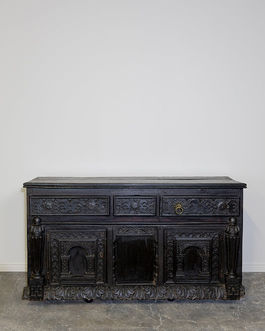 Ornate Carved Oak Sideboard