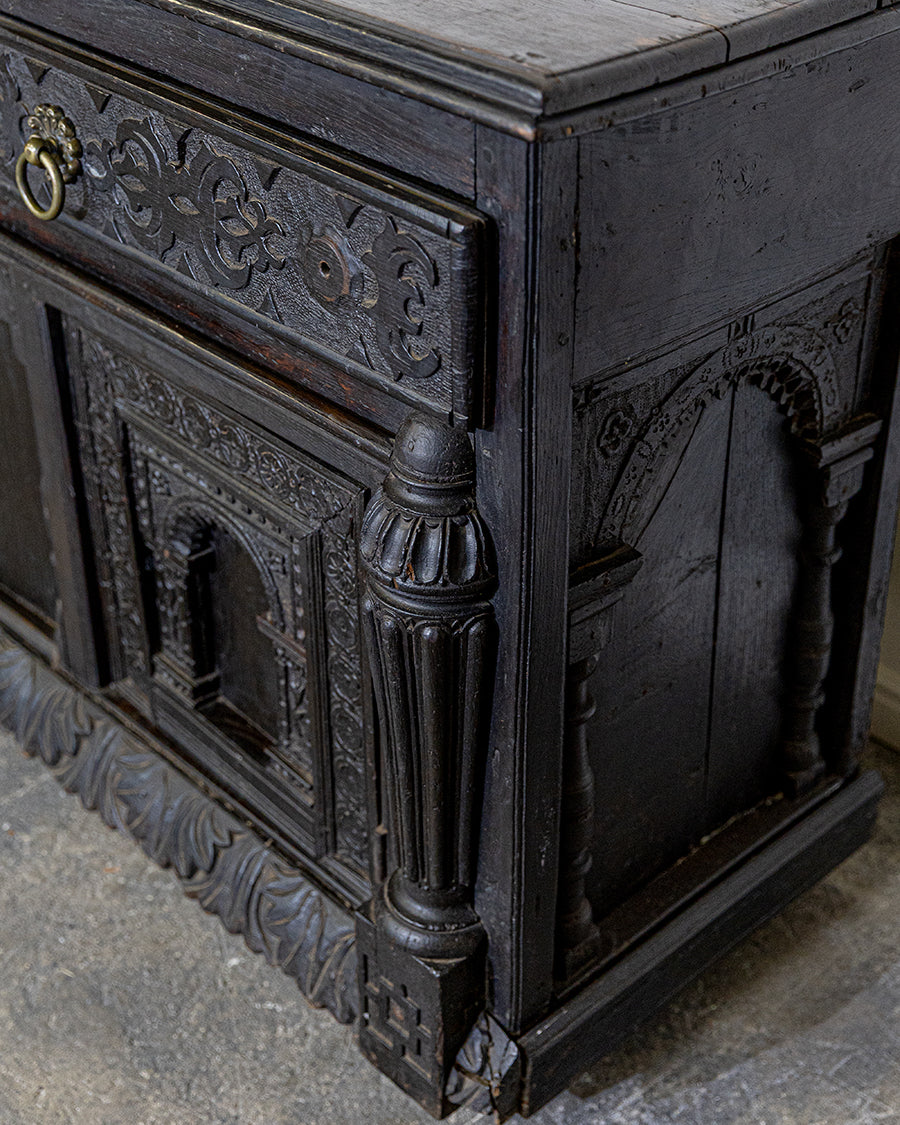 Ornate Carved Oak Sideboard