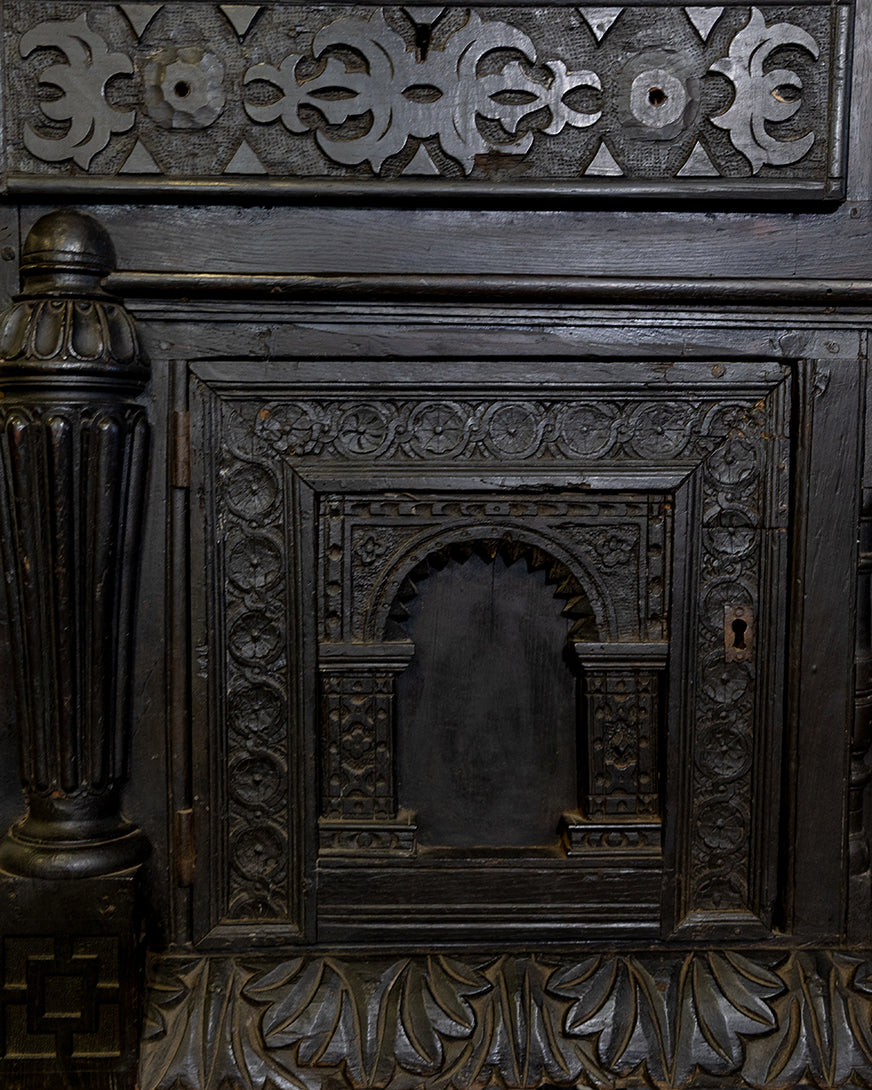 Ornate Carved Oak Sideboard