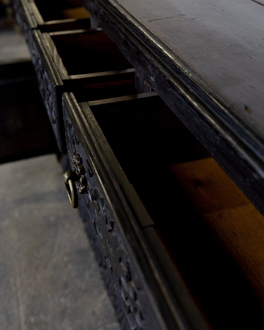 Ornate Carved Oak Sideboard