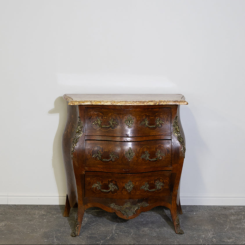 Marble Top Bow Front Commode