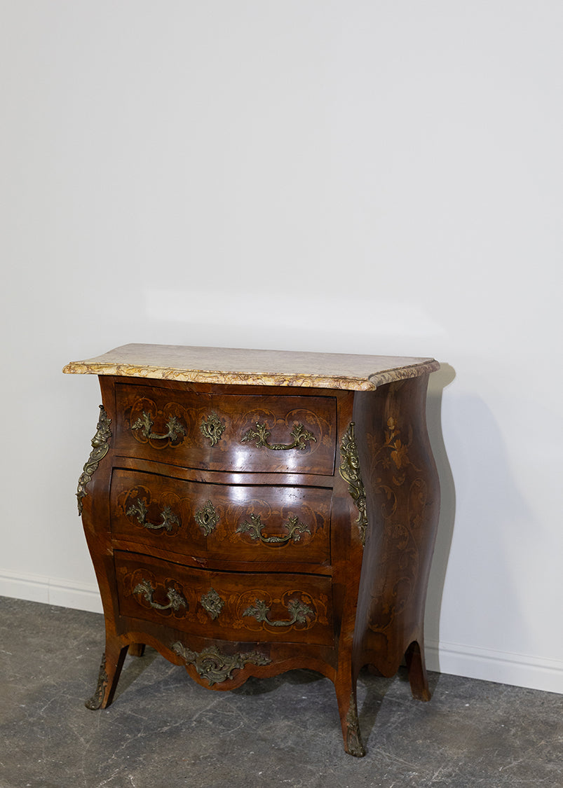 Marble Top Bow Front Commode