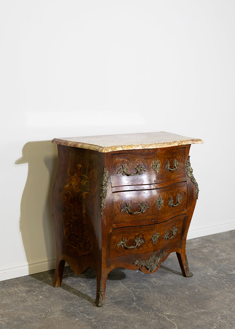 Marble Top Bow Front Commode