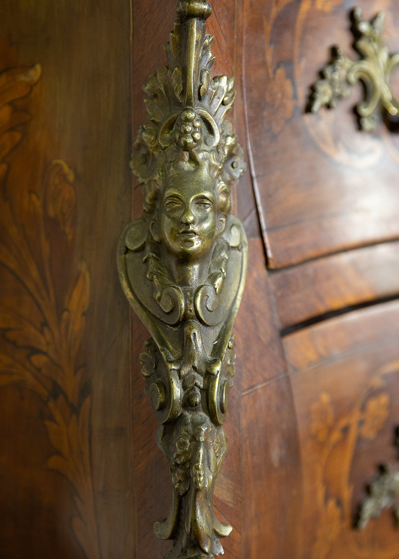 Marble Top Bow Front Commode