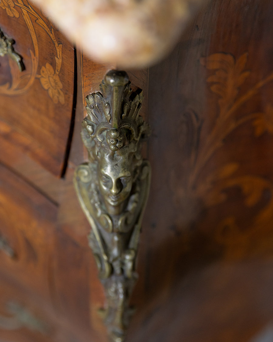 Marble Top Bow Front Commode