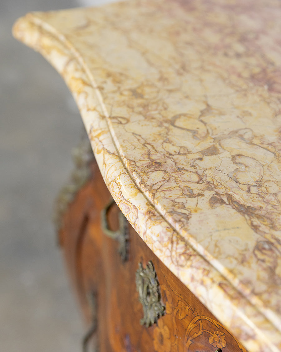 Marble Top Bow Front Commode