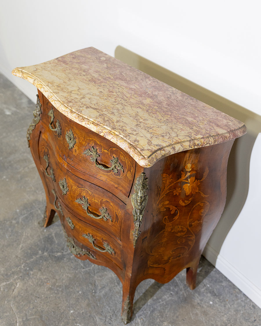 Marble Top Bow Front Commode