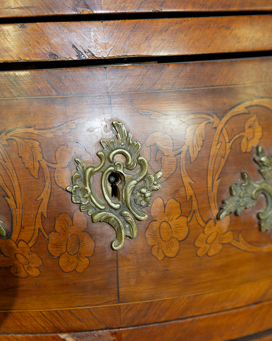 Marble Top Bow Front Commode