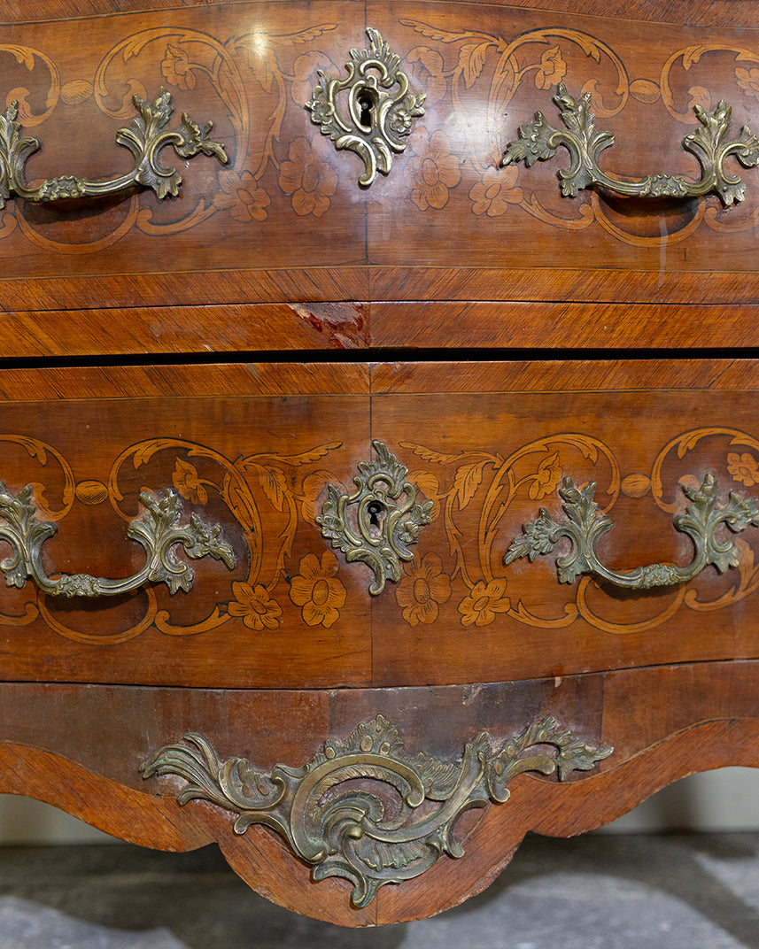 Marble Top Bow Front Commode