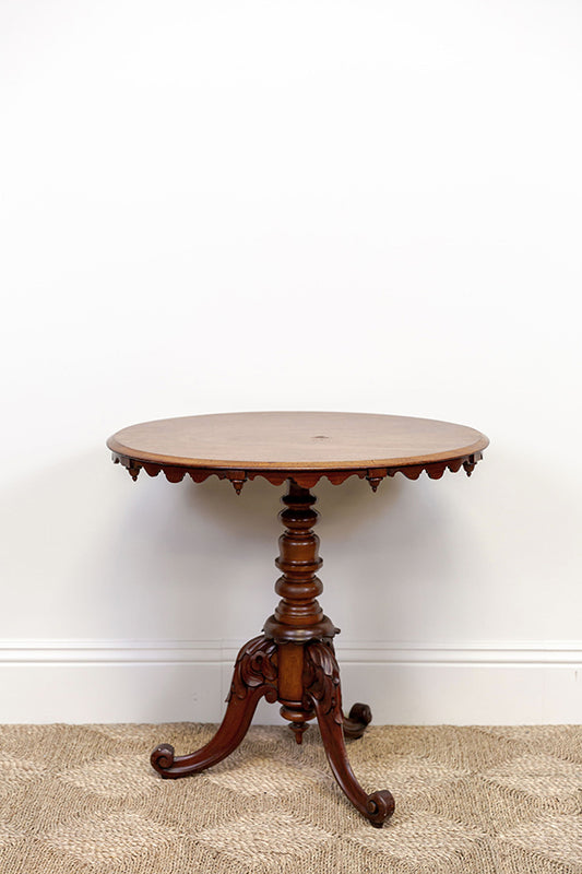 Victorian Scalloped Tripod Base Table