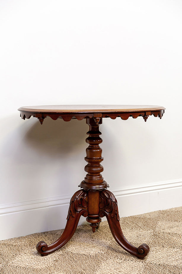 Victorian Scalloped Tripod Base Table