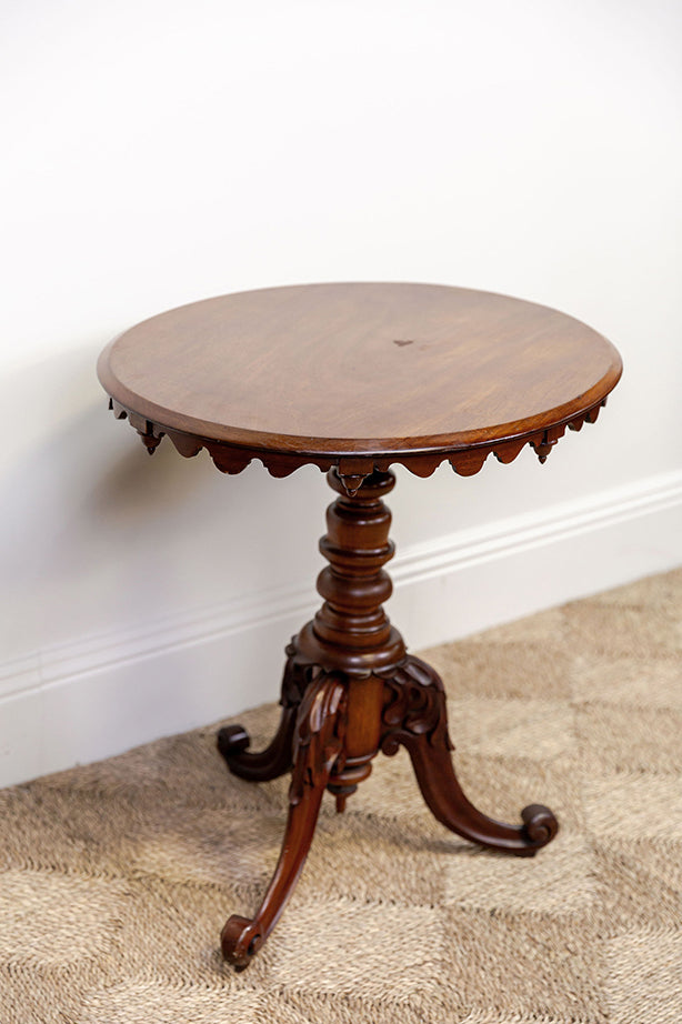 Victorian Scalloped Tripod Base Table