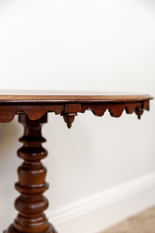 Victorian Scalloped Tripod Base Table