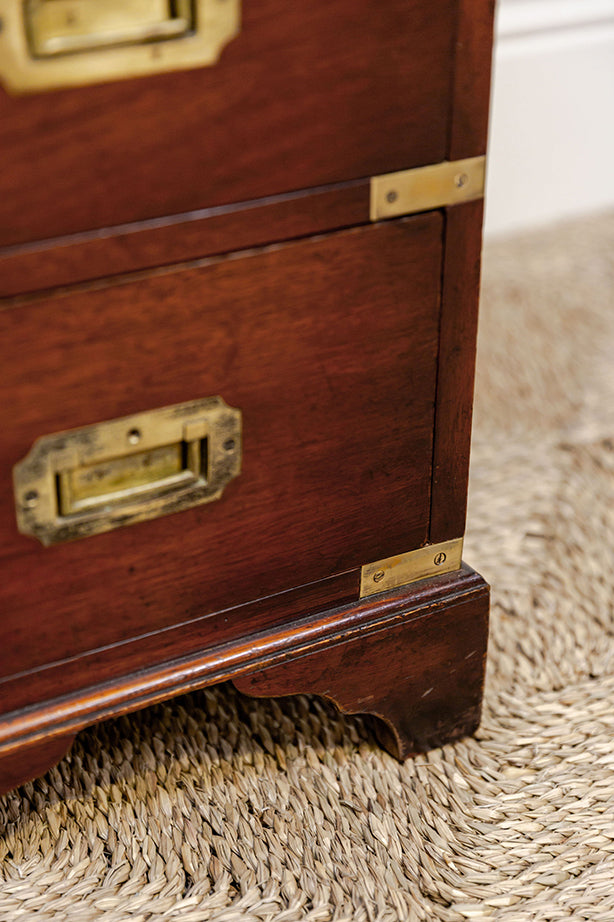 Mahogony Brass Bedside Tables (petite set of 2)