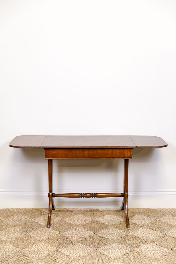 Regency Burr Walnut Sofa Table