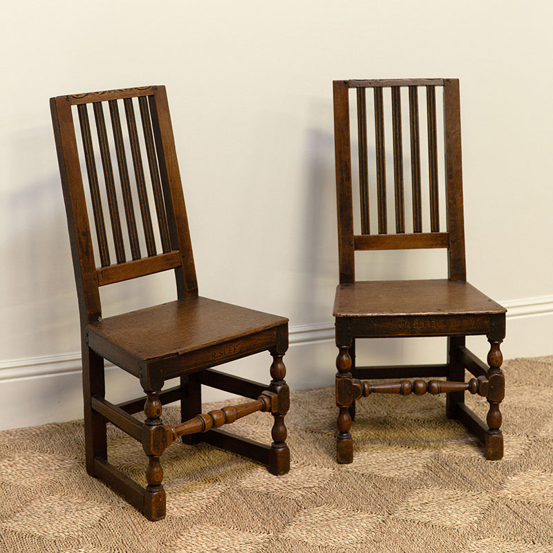English Provincial Spindle Back Chairs (pair)