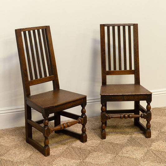 English Provincial Spindle Back Chairs (pair)