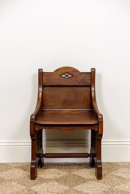 Mahogany Gothic Altar Chair