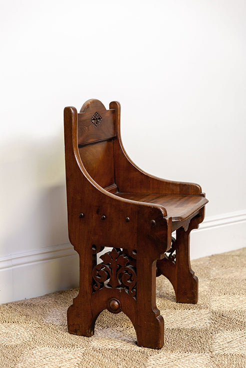 Mahogany Gothic Altar Chair