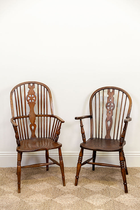 19th C. Wheelback Windsor Chairs