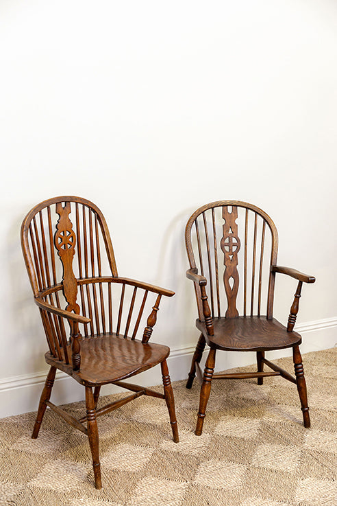 19th C. Wheelback Windsor Chairs