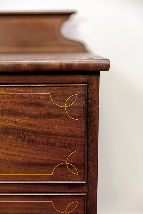 Mahogany Commode on Separate Base Legs w/ Casters