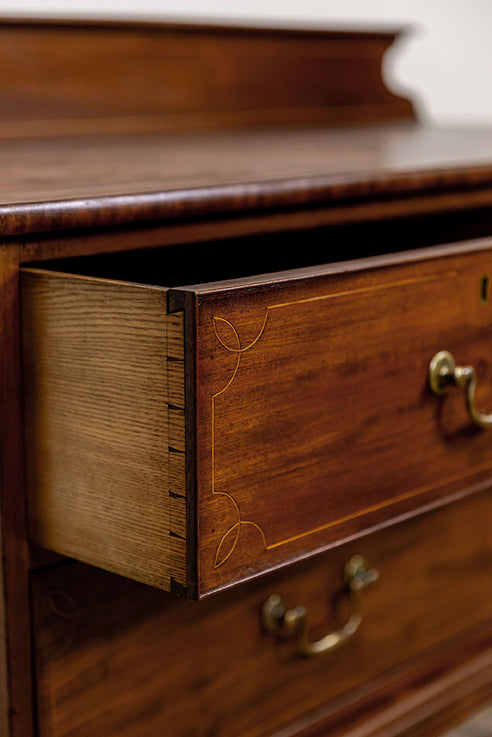 Mahogany Commode on Separate Base Legs w/ Casters