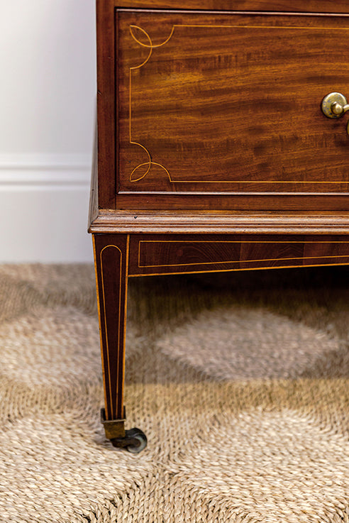 Mahogany Commode on Separate Base Legs w/ Casters