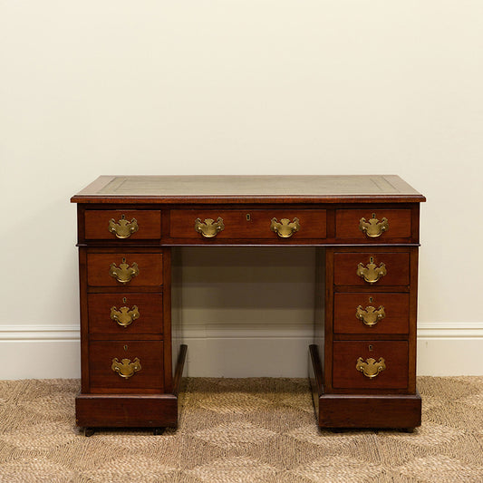 Desk with Olive Leather Top