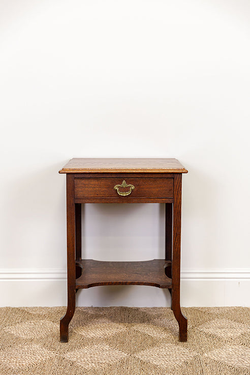 Victorian Art Nouveau Oak Side Table
