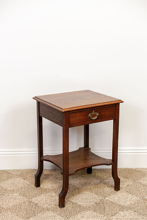 Victorian Art Nouveau Oak Side Table