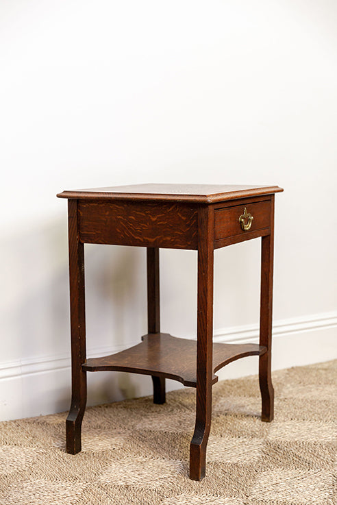 Victorian Art Nouveau Oak Side Table