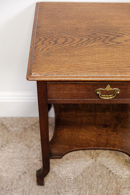 Victorian Art Nouveau Oak Side Table