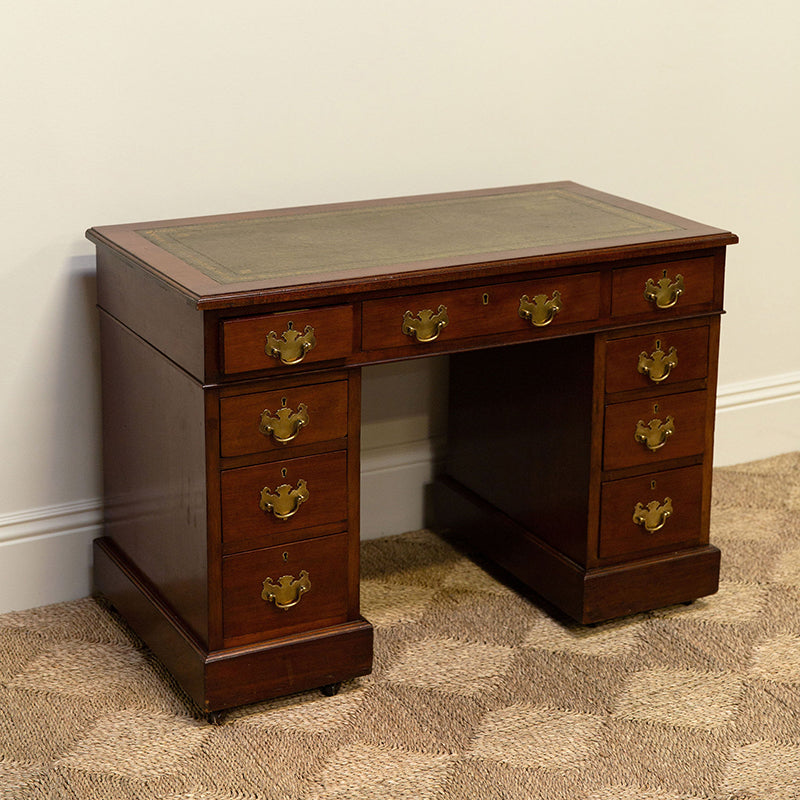 Desk with Olive Leather Top