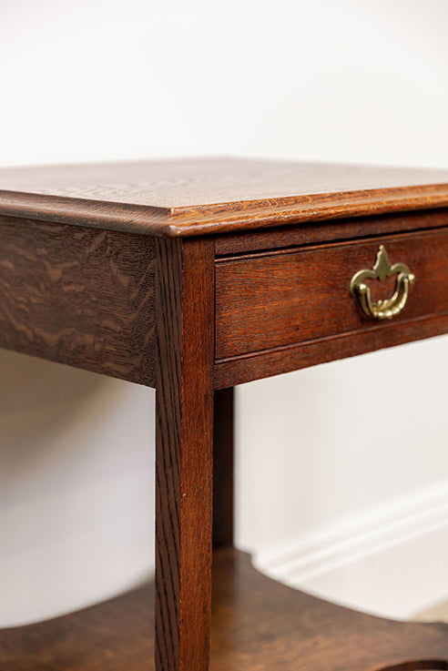 Victorian Art Nouveau Oak Side Table