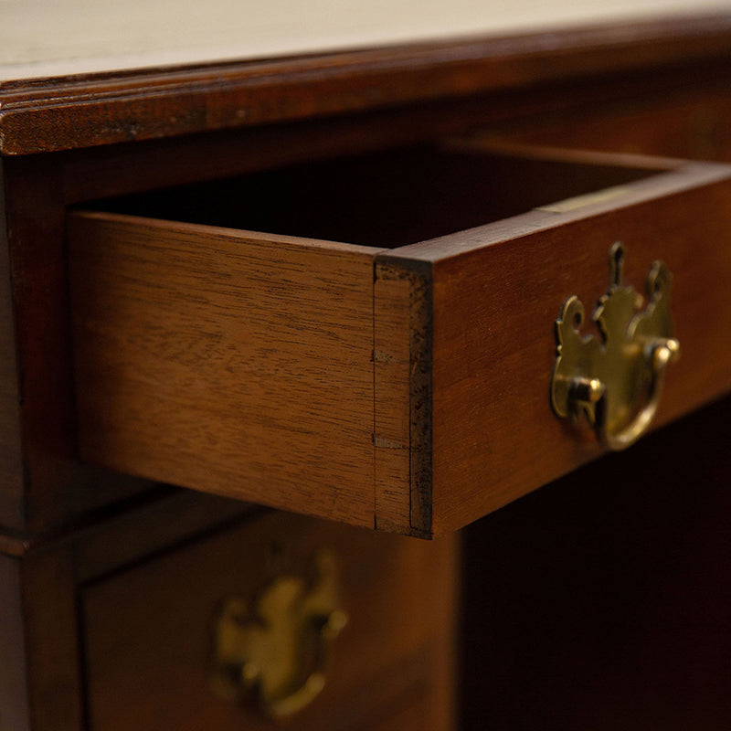 Desk with Olive Leather Top