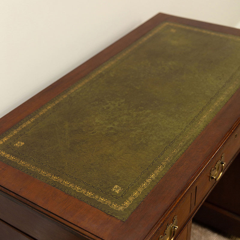 Desk with Olive Leather Top
