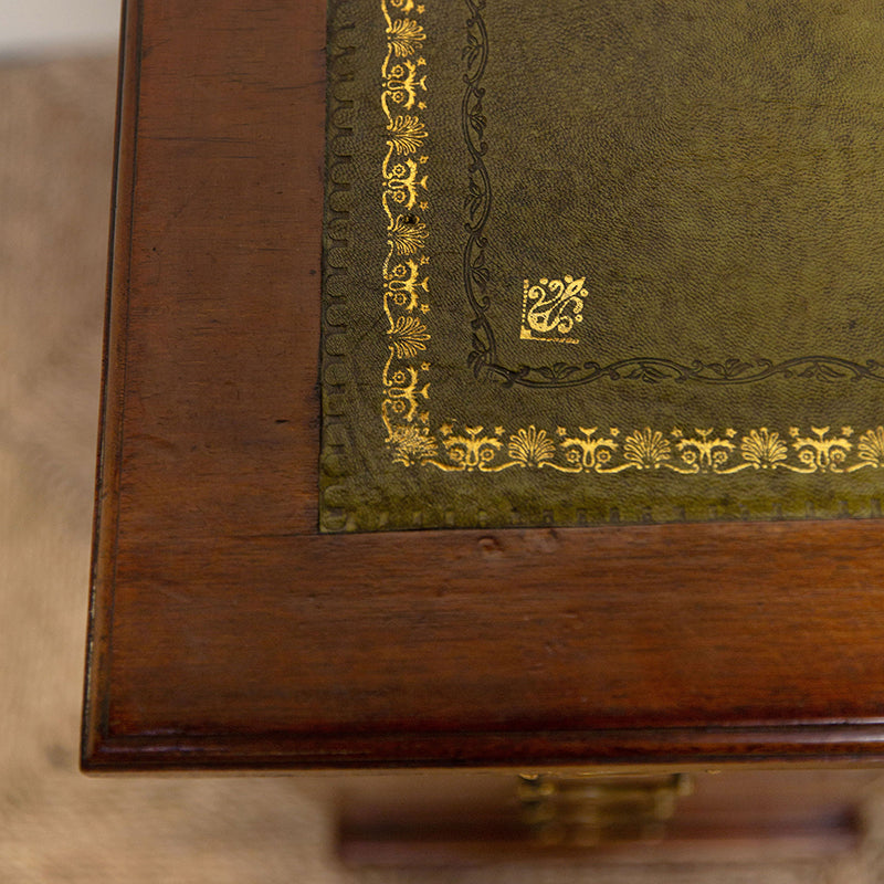 Desk with Olive Leather Top