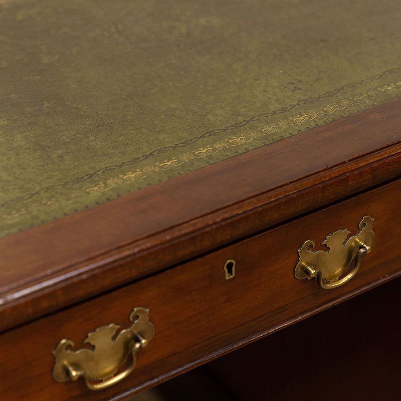 Desk with Olive Leather Top