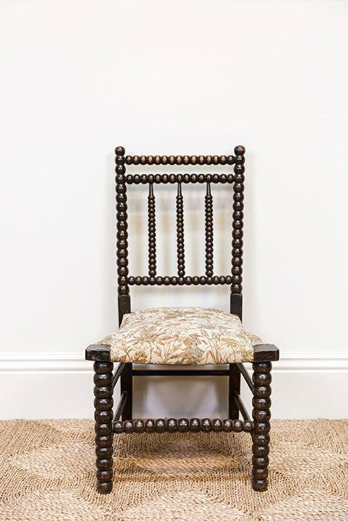 Low Fireside Bobbin Tapestry Chair