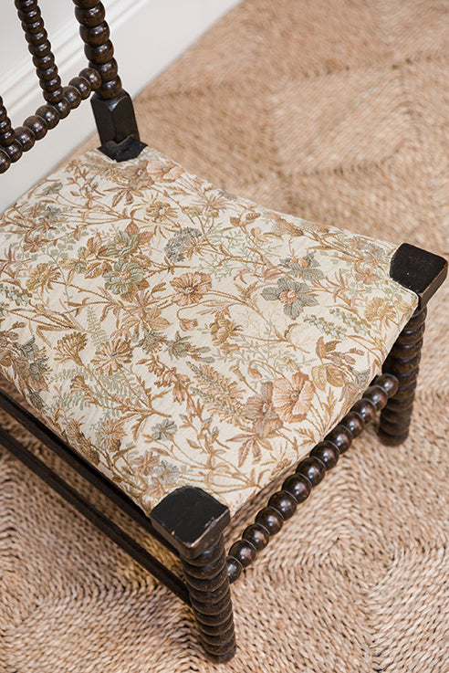 Low Fireside Bobbin Tapestry Chair