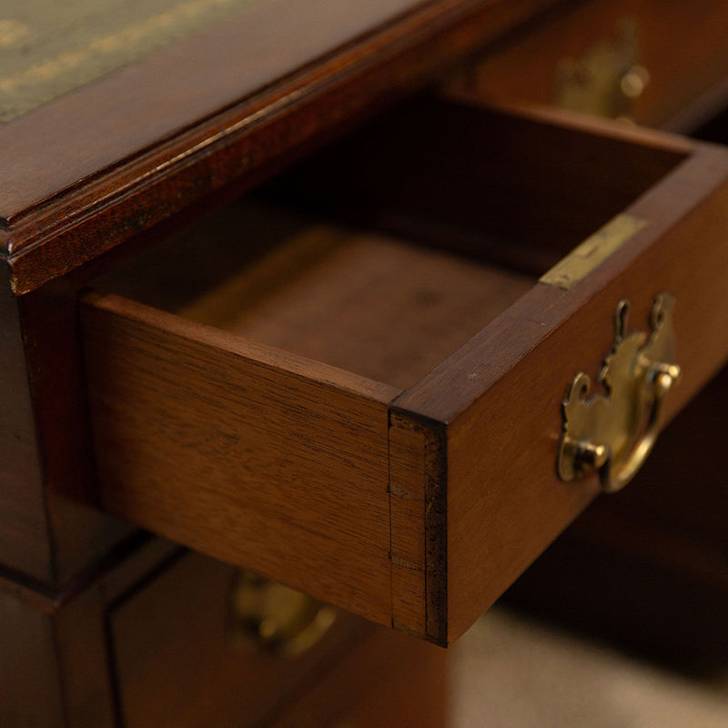 Desk with Olive Leather Top